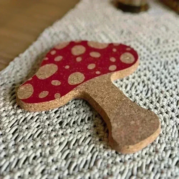 NEW Mushroom Cork Trivet Hot Plate Pot Stand Pot Holder Coaster - Picture 7 of 7